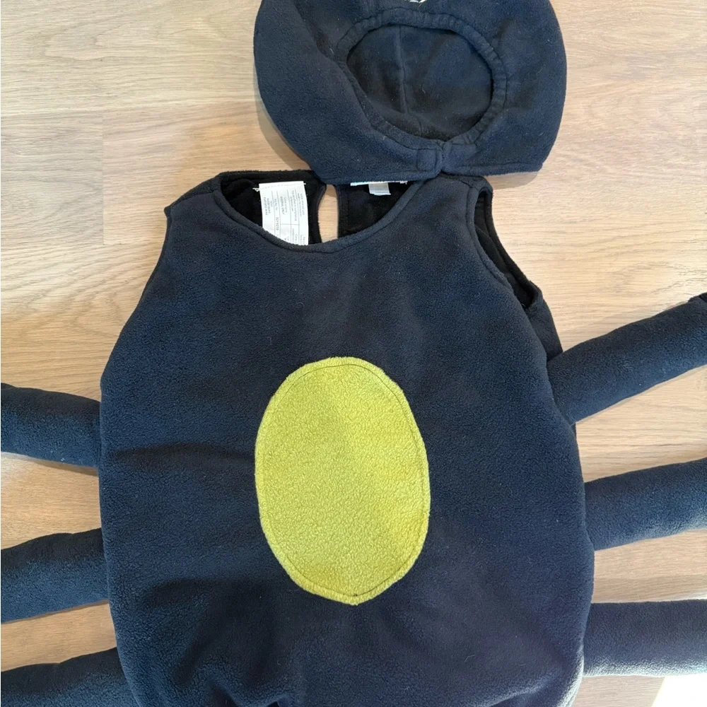 Pottery Barn Kids Black Spider Costume with Green Belly